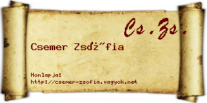 Csemer Zsófia névjegykártya